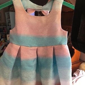 pink and blue ombré striped dress